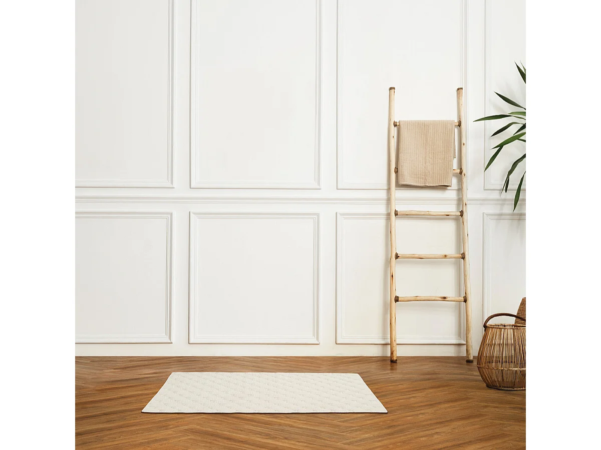 Tapis de bain déco uni en coton 50x80cm