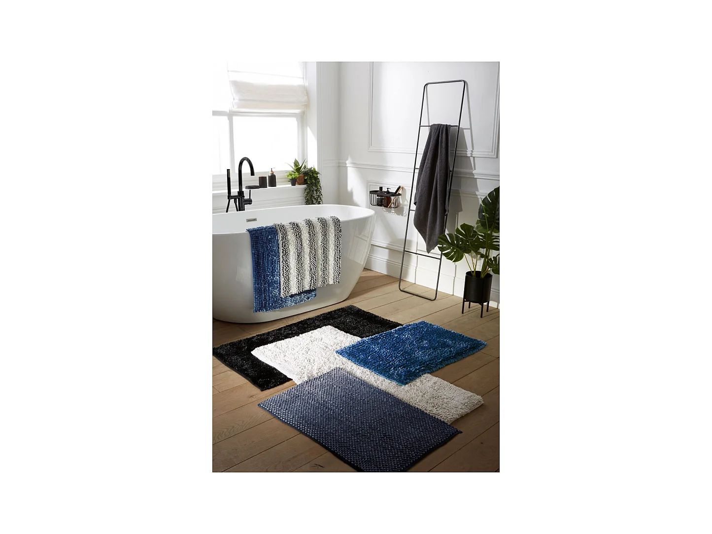 Tapis de bain uni irisé en polyester 60x120cm