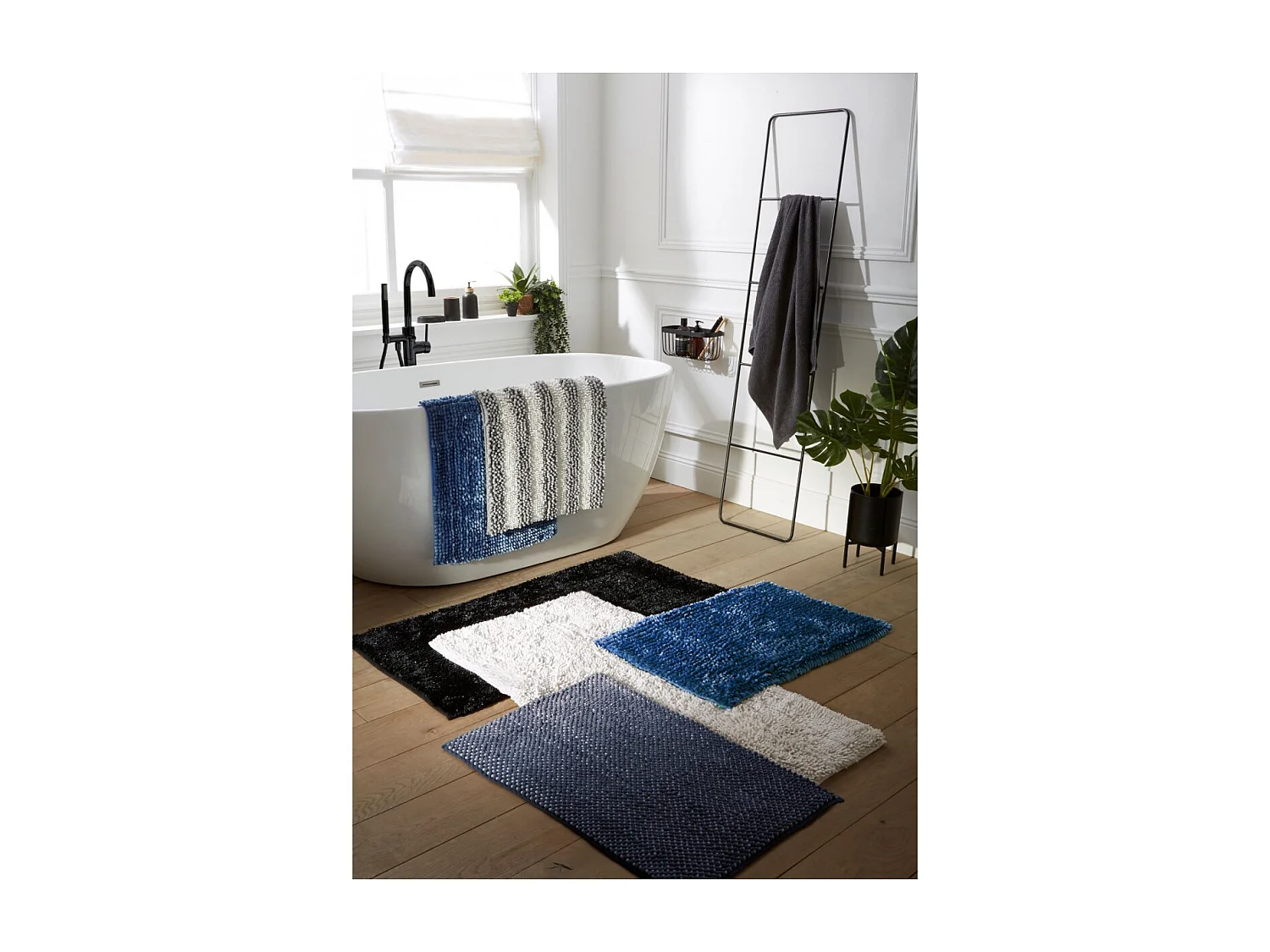 Tapis de bain uni irisé en polyester 60x120cm