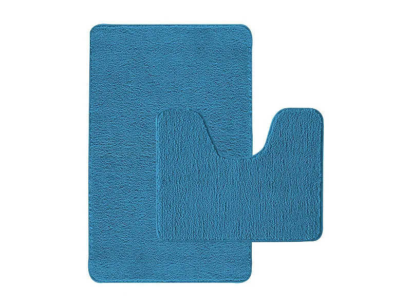 Lot de 2 tapis de bain polyester 50x80cm + contour pacifique