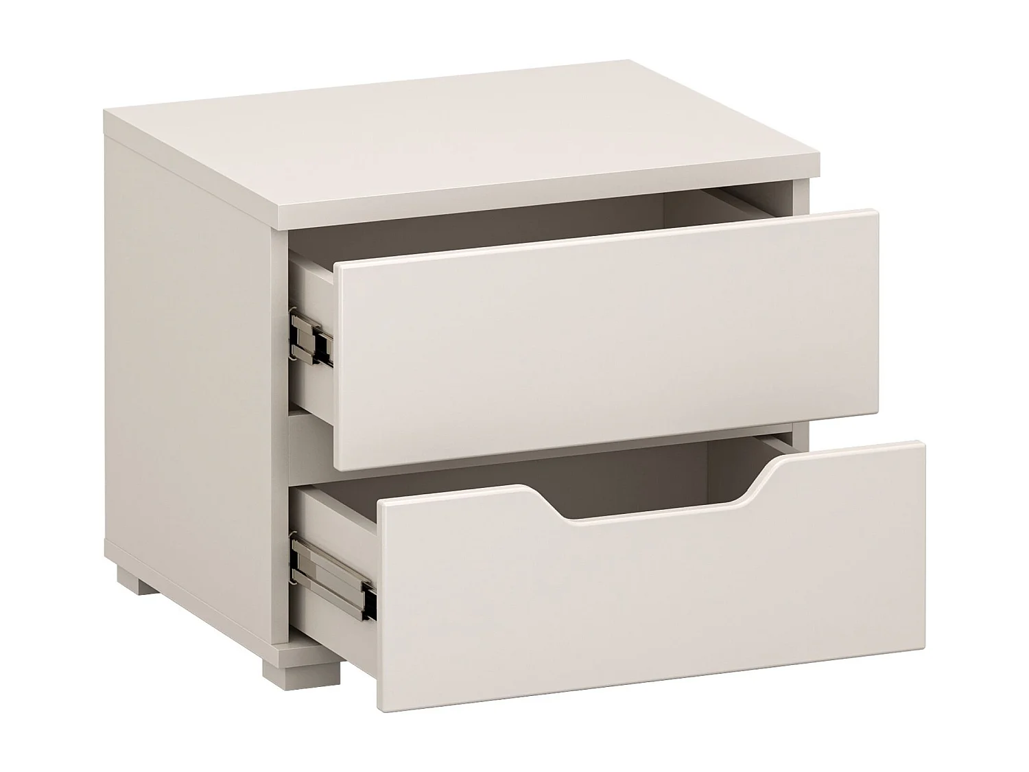 Table de chevet avec deux tiroirs - 50 cm - gris cachemire - VALLES