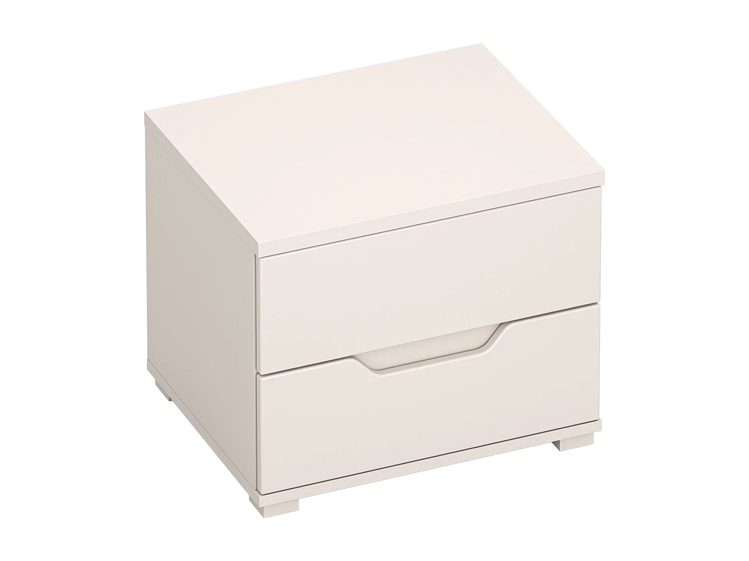 Table de chevet avec deux tiroirs - 50 cm - gris cachemire - VALLES