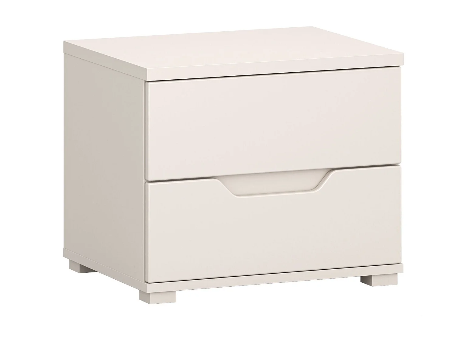 Table de chevet avec deux tiroirs - 50 cm - gris cachemire - VALLES