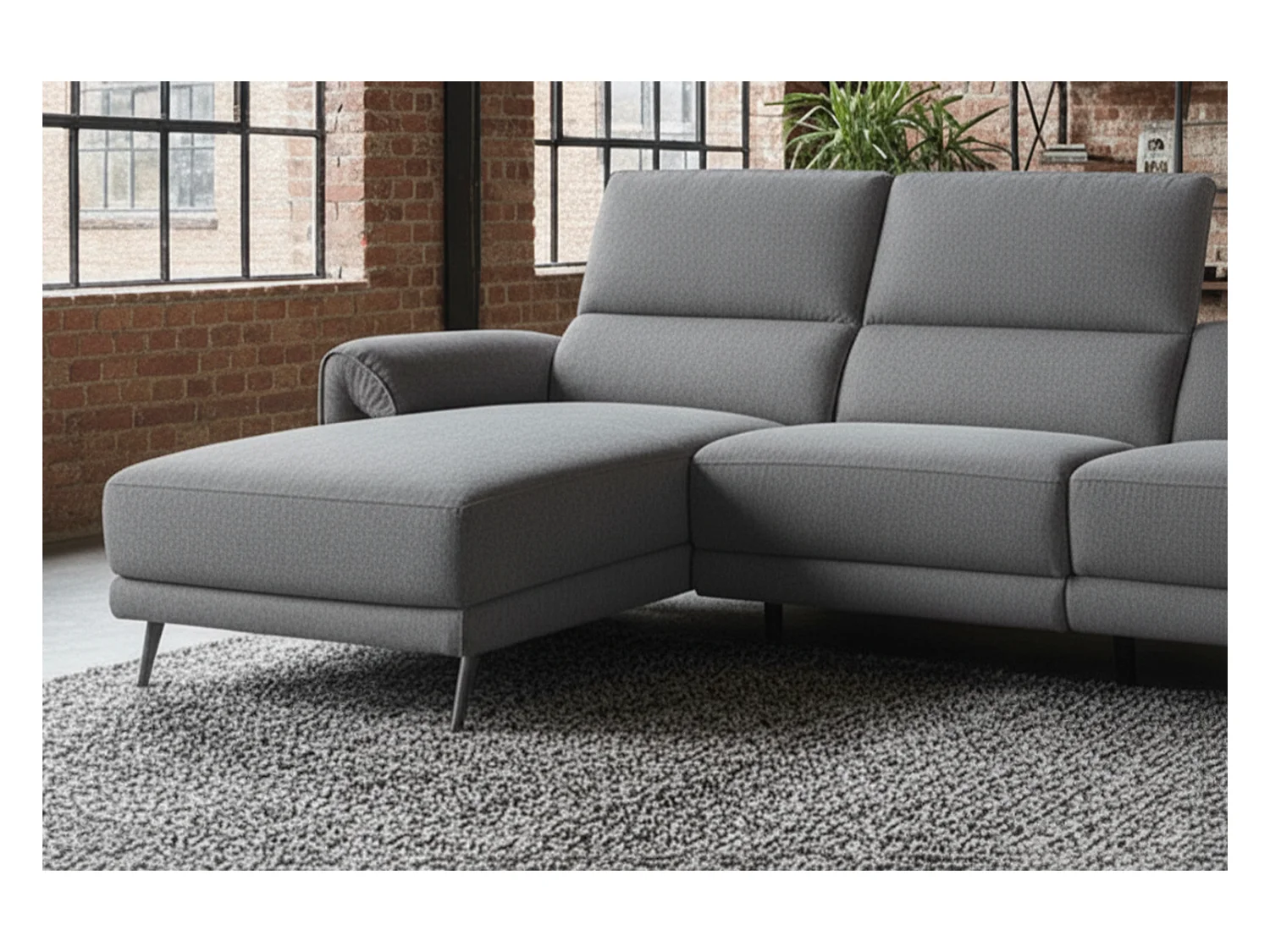 Sofá esquinero - antracita tejido plano - ADRIANA