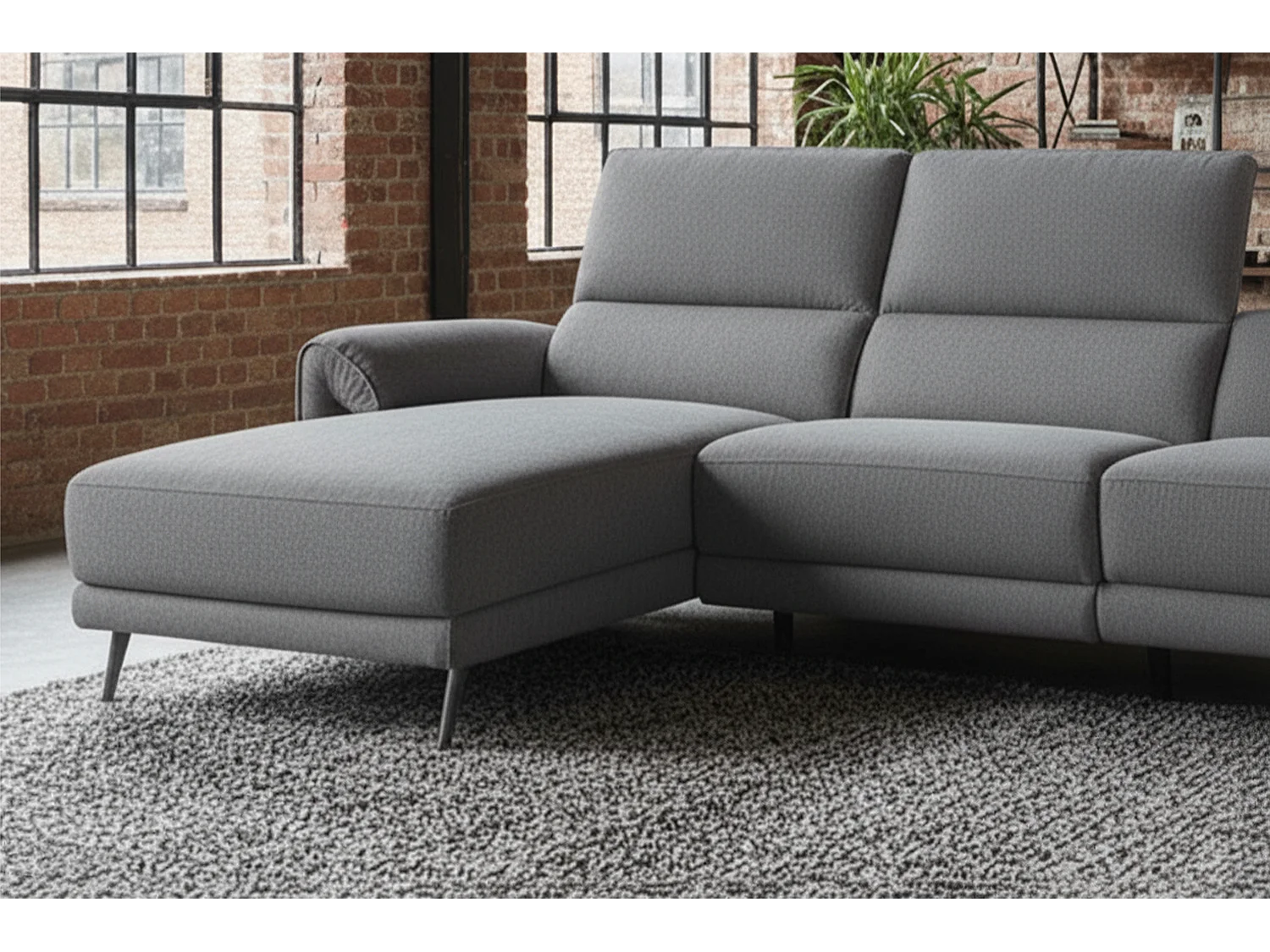 Sofá esquinero - antracita tejido plano - ADRIANA