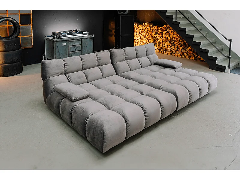 Grote bank - Steengrijs Fluweel - VIVIEN