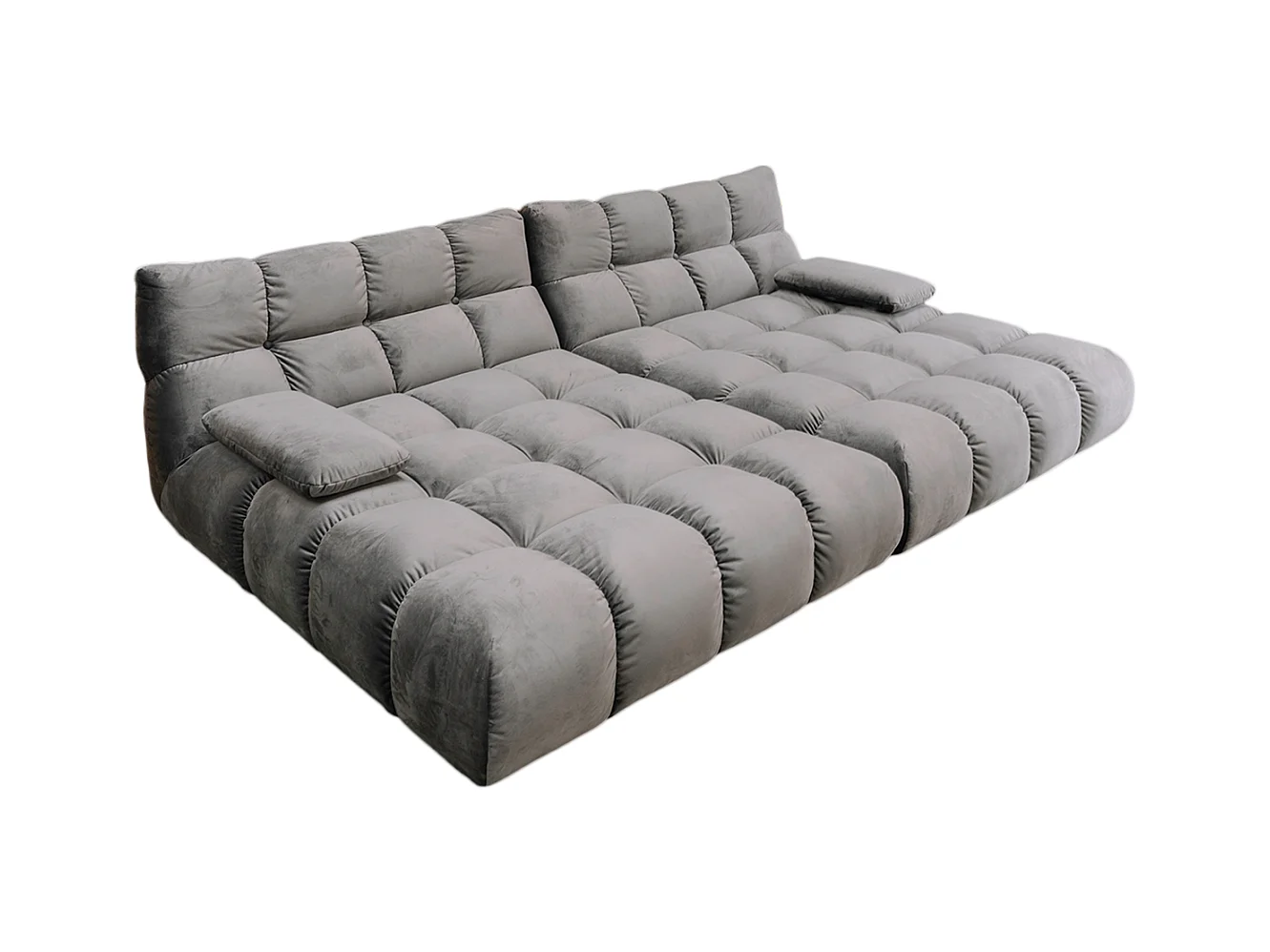 Grote bank - Steengrijs Fluweel - VIVIEN