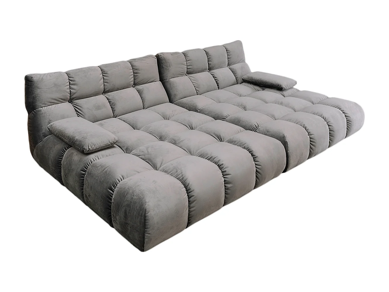 Grote bank - Steengrijs Fluweel - VIVIEN