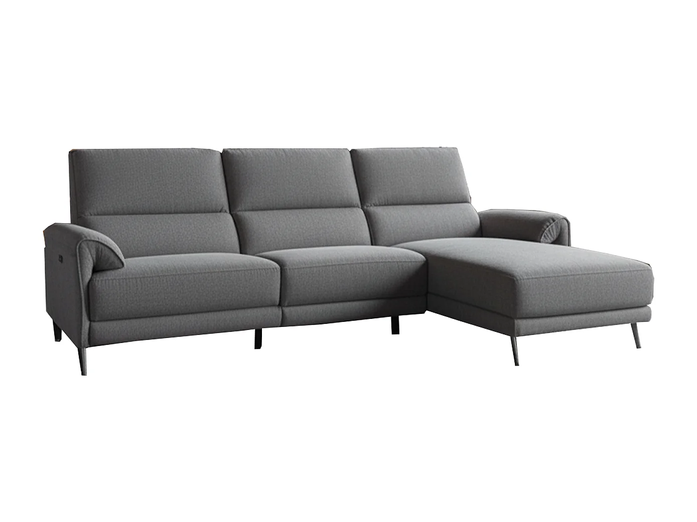 Ecksofa - Anthrazit Flachgewebe - ADRIANA