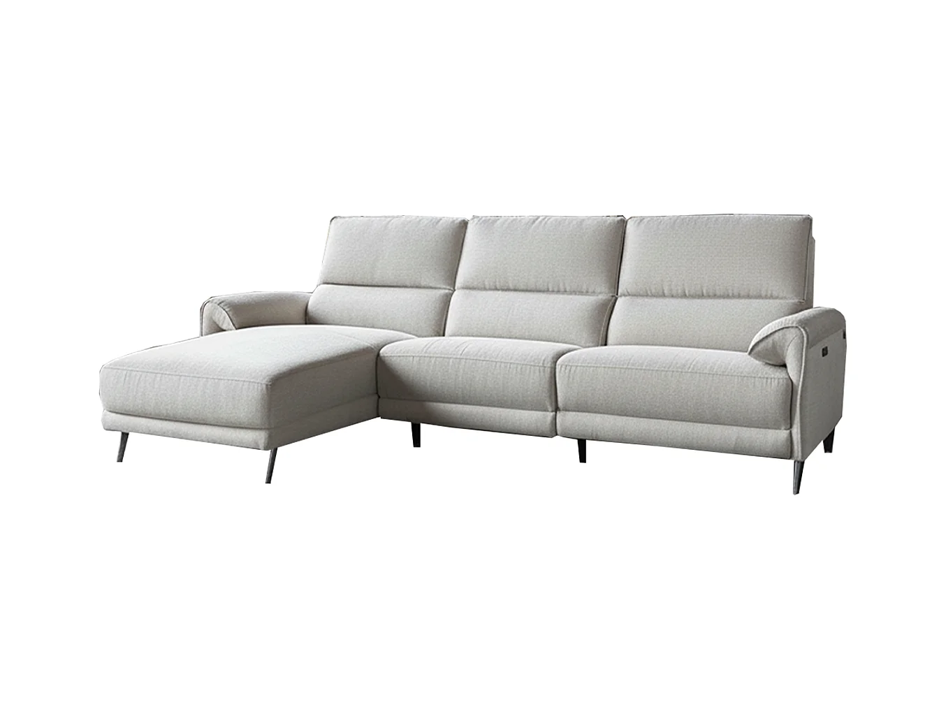 Sofá esquinero - gris claro tejido plano - ADRIANA