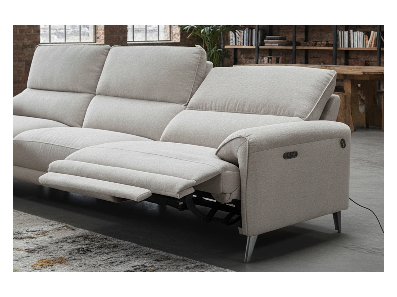 Sofá esquinero - gris claro tejido plano - ADRIANA