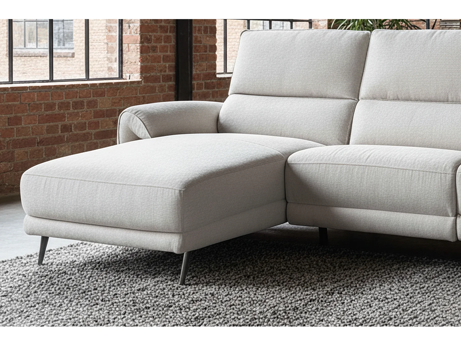 Sofá esquinero - gris claro tejido plano - ADRIANA