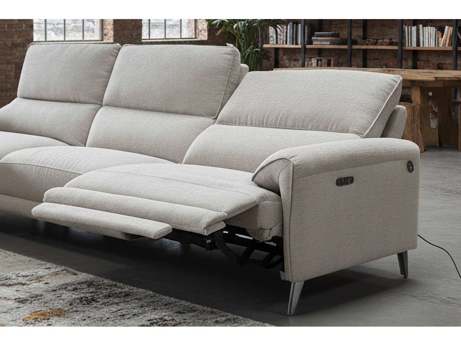 Sofá esquinero - gris claro tejido plano - ADRIANA