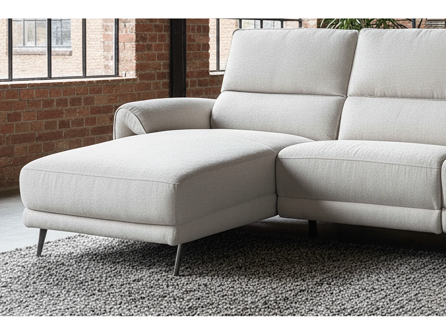 Sofá esquinero - gris claro tejido plano - ADRIANA