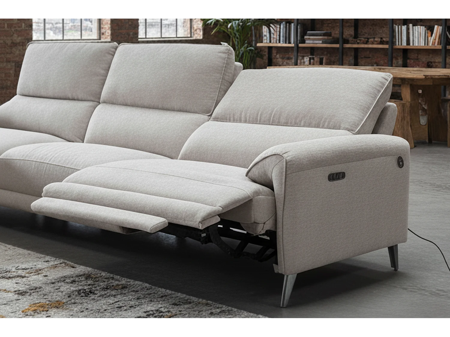 Sofá esquinero - gris claro tejido plano - ADRIANA