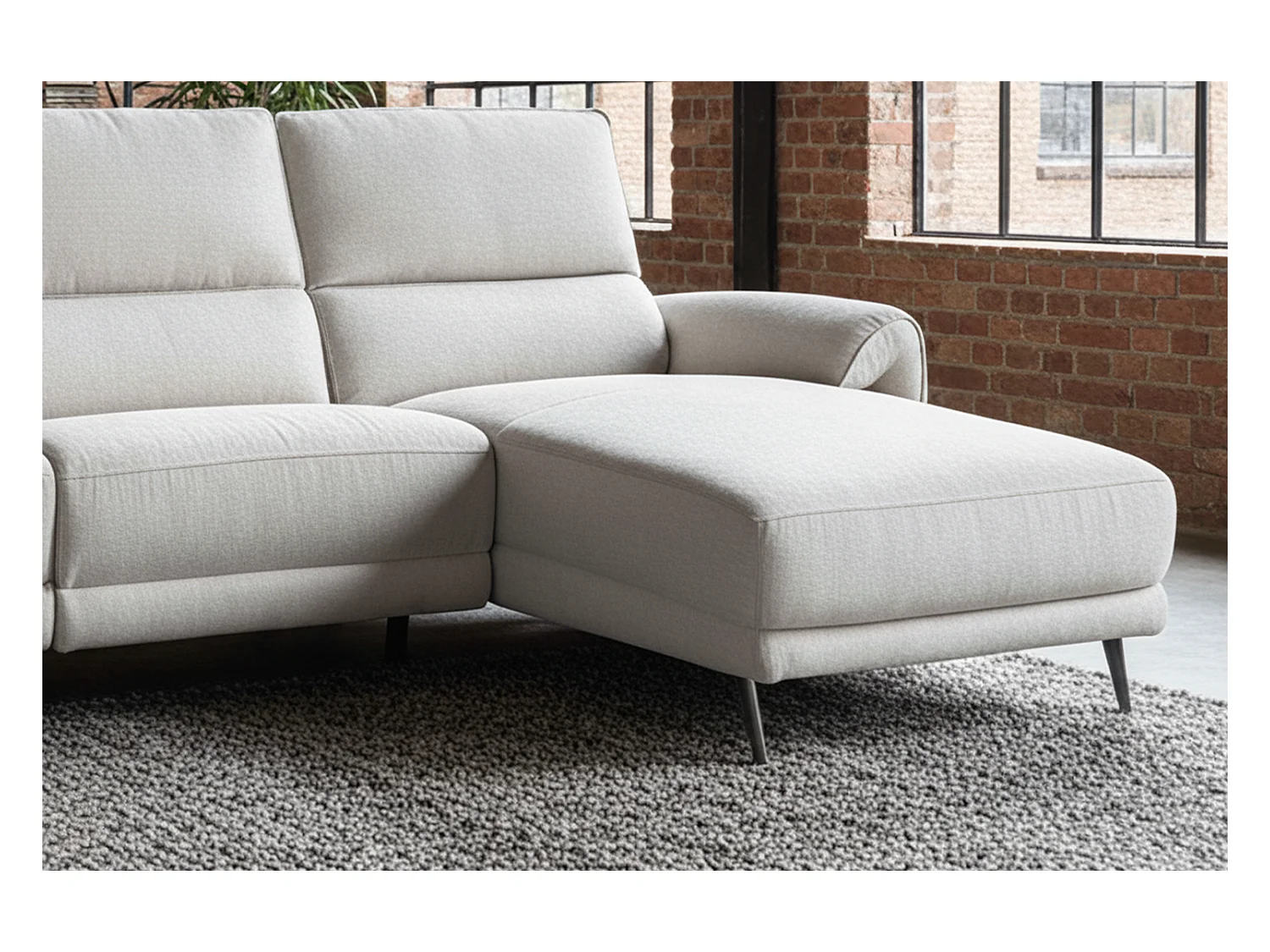 Sofá esquinero - gris claro tejido plano - ADRIANA