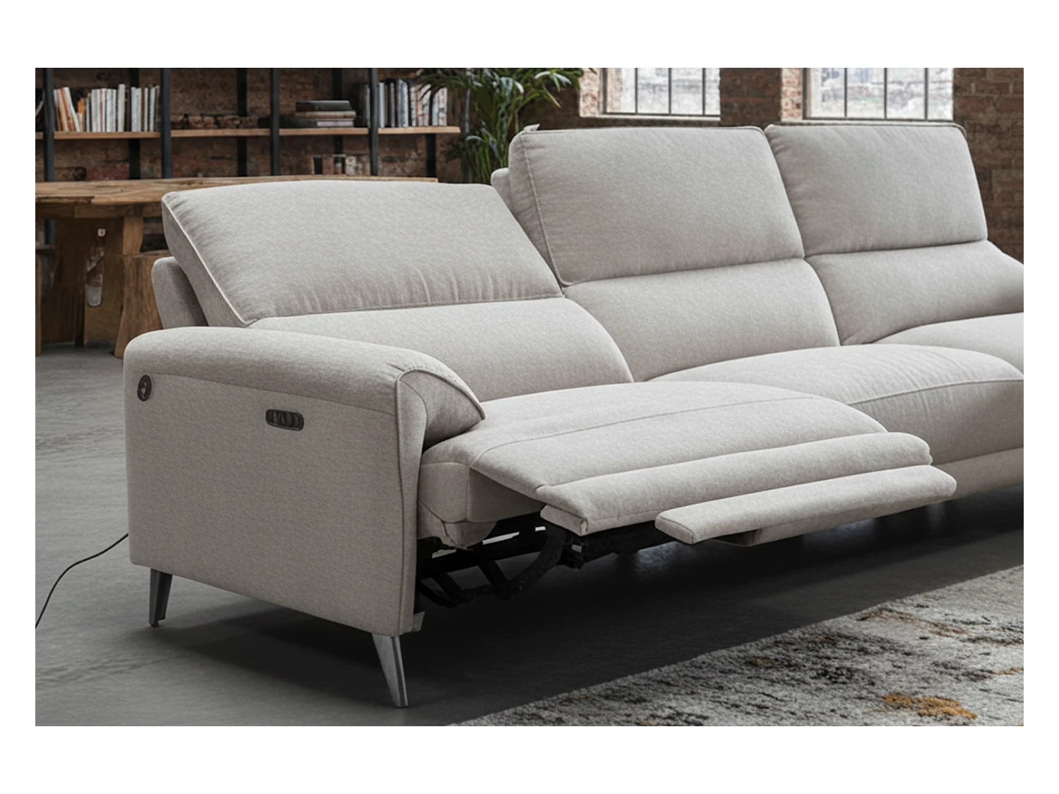 Sofá esquinero - gris claro tejido plano - ADRIANA