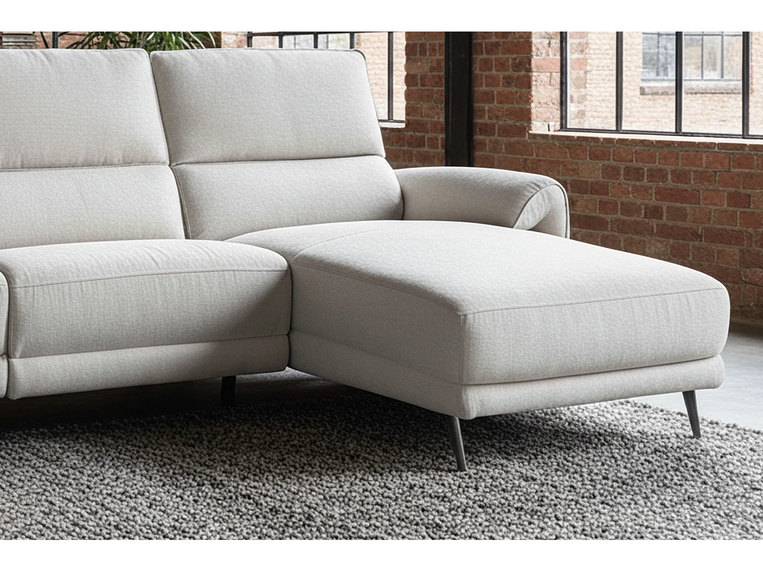 Sofá esquinero - gris claro tejido plano - ADRIANA