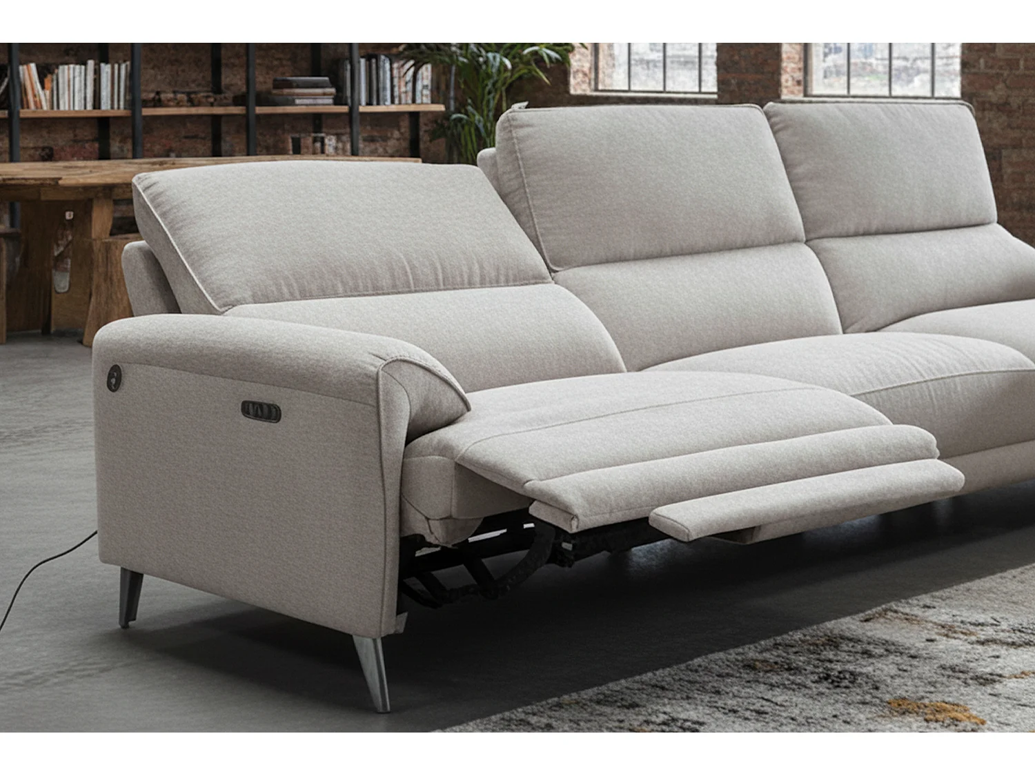 Sofá esquinero - gris claro tejido plano - ADRIANA