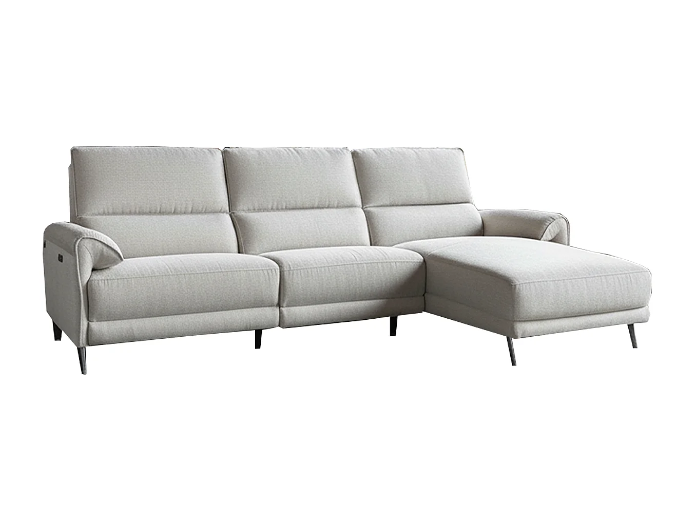 Ecksofa - Hellgrau Flachgewebe - ADRIANA