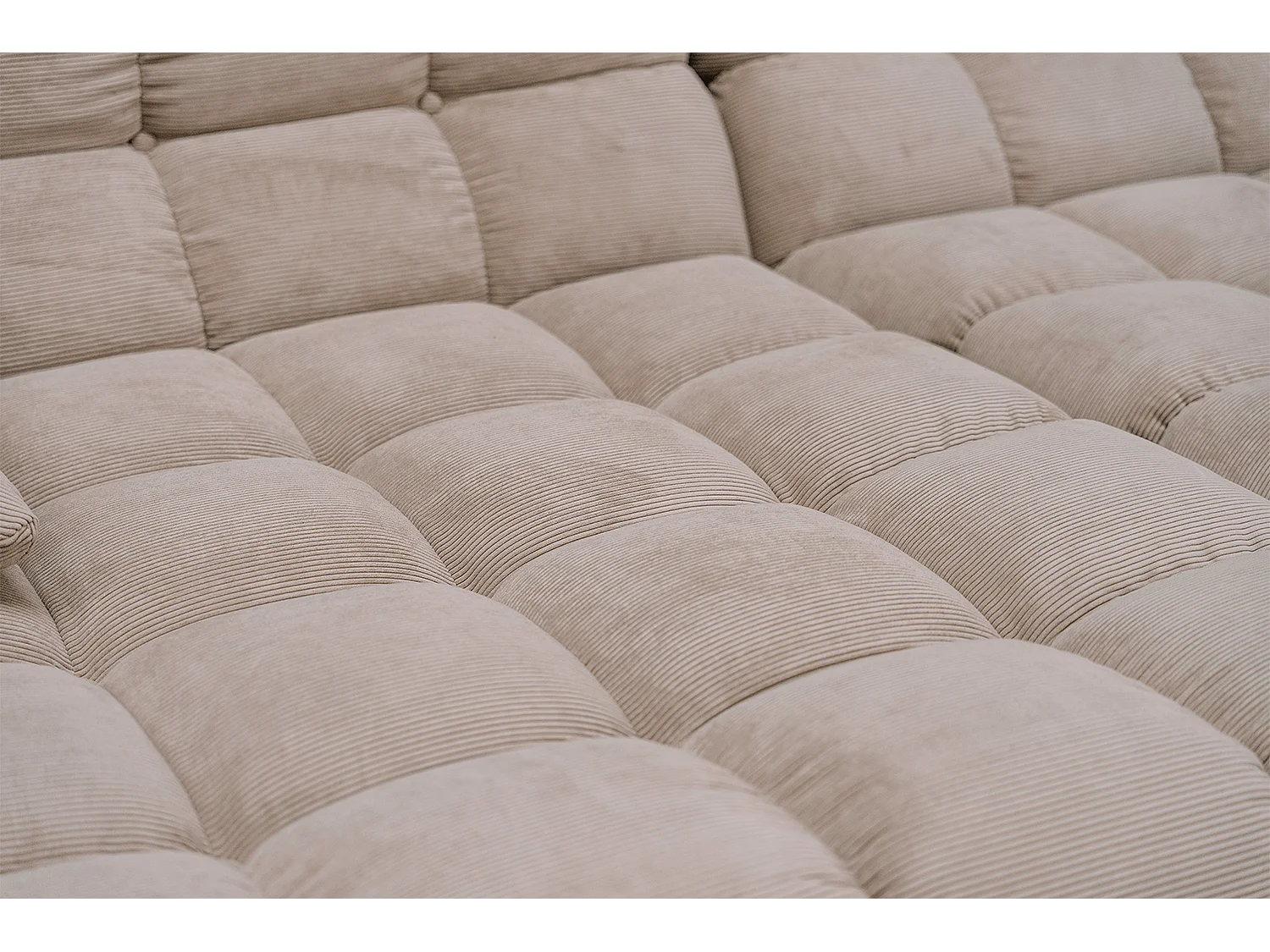 Canapé extra large - beige Velours côtelé - VIVIEN