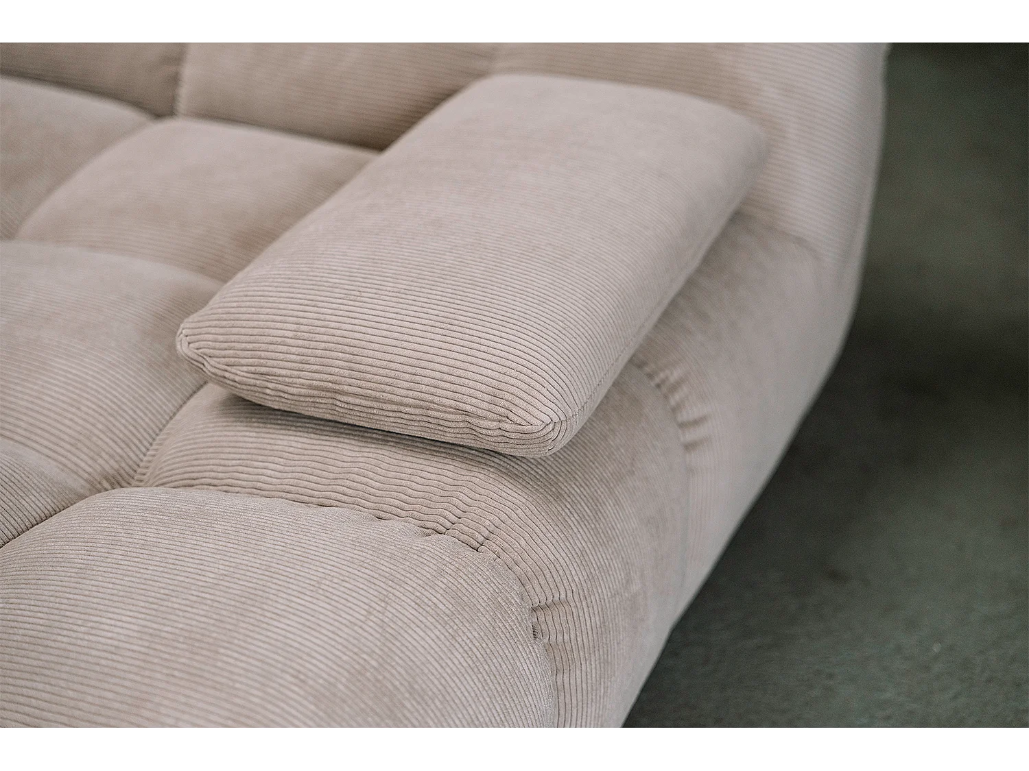 Canapé extra large - beige Velours côtelé - VIVIEN
