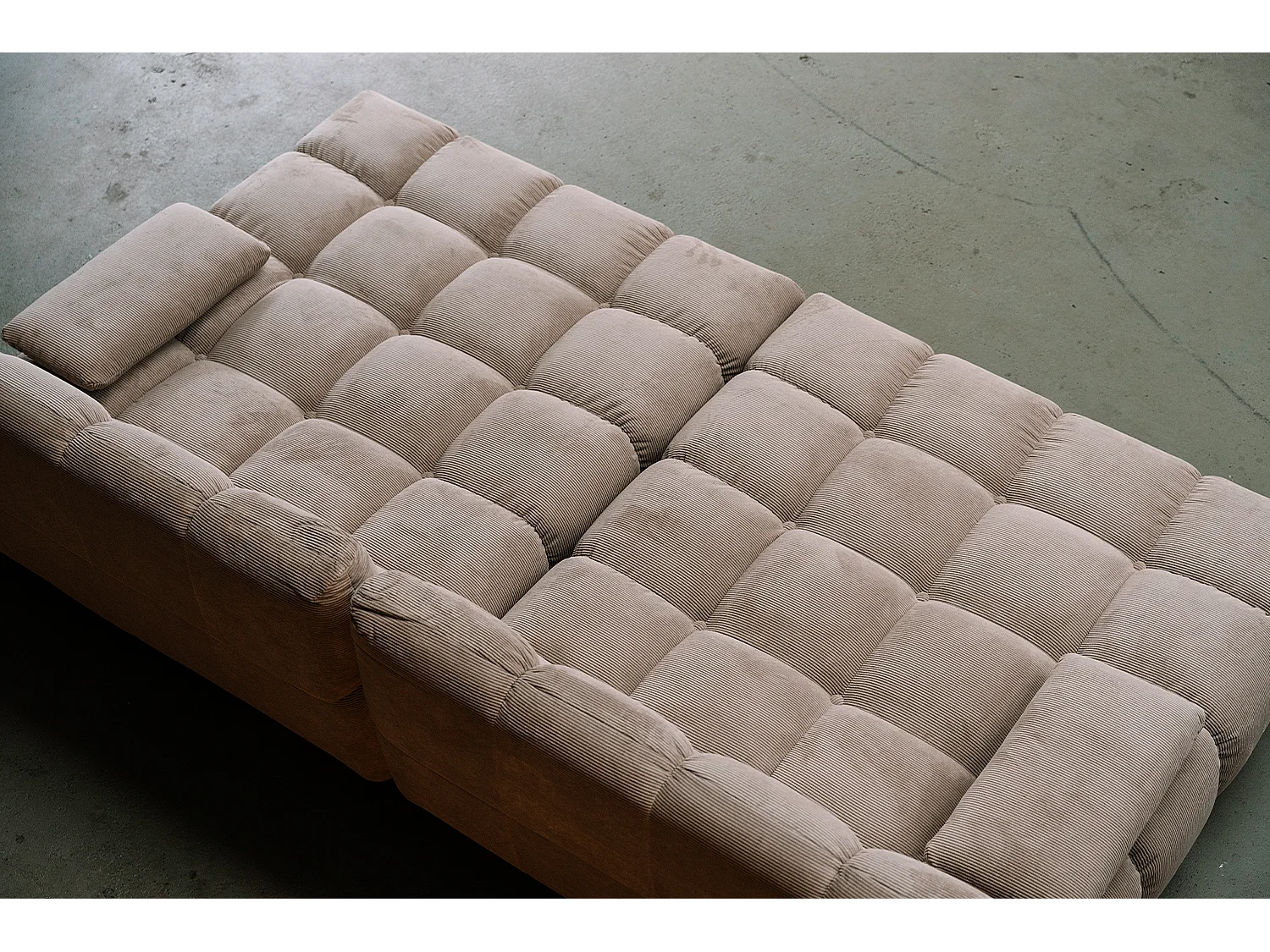 Canapé extra large - beige Velours côtelé - VIVIEN