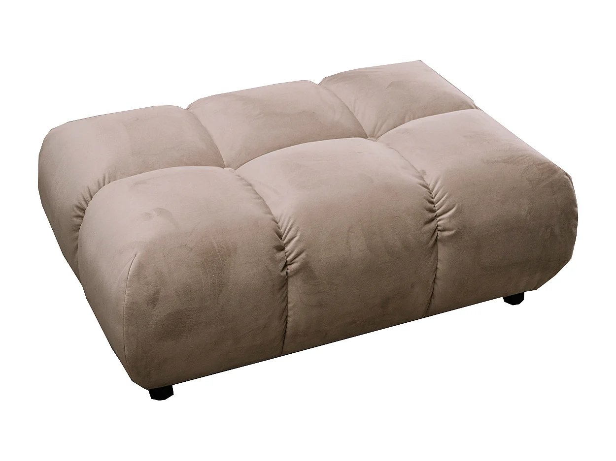 Pouf imbottito - marrone velluto - VIVIEN