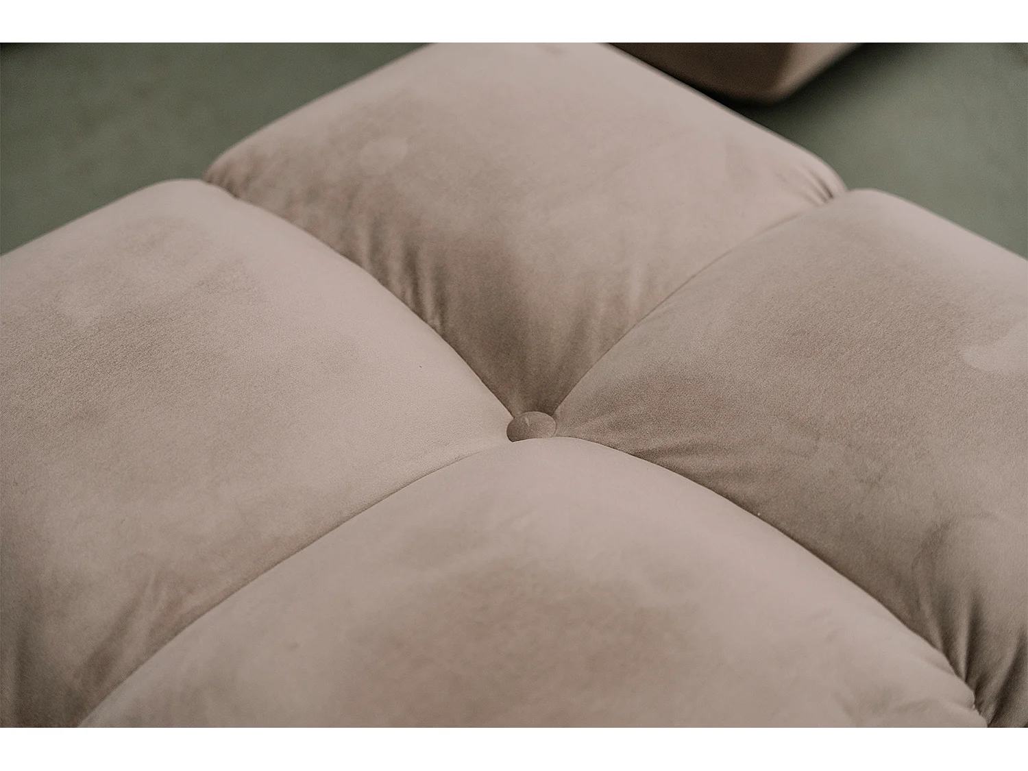 Pouf imbottito - marrone velluto - VIVIEN
