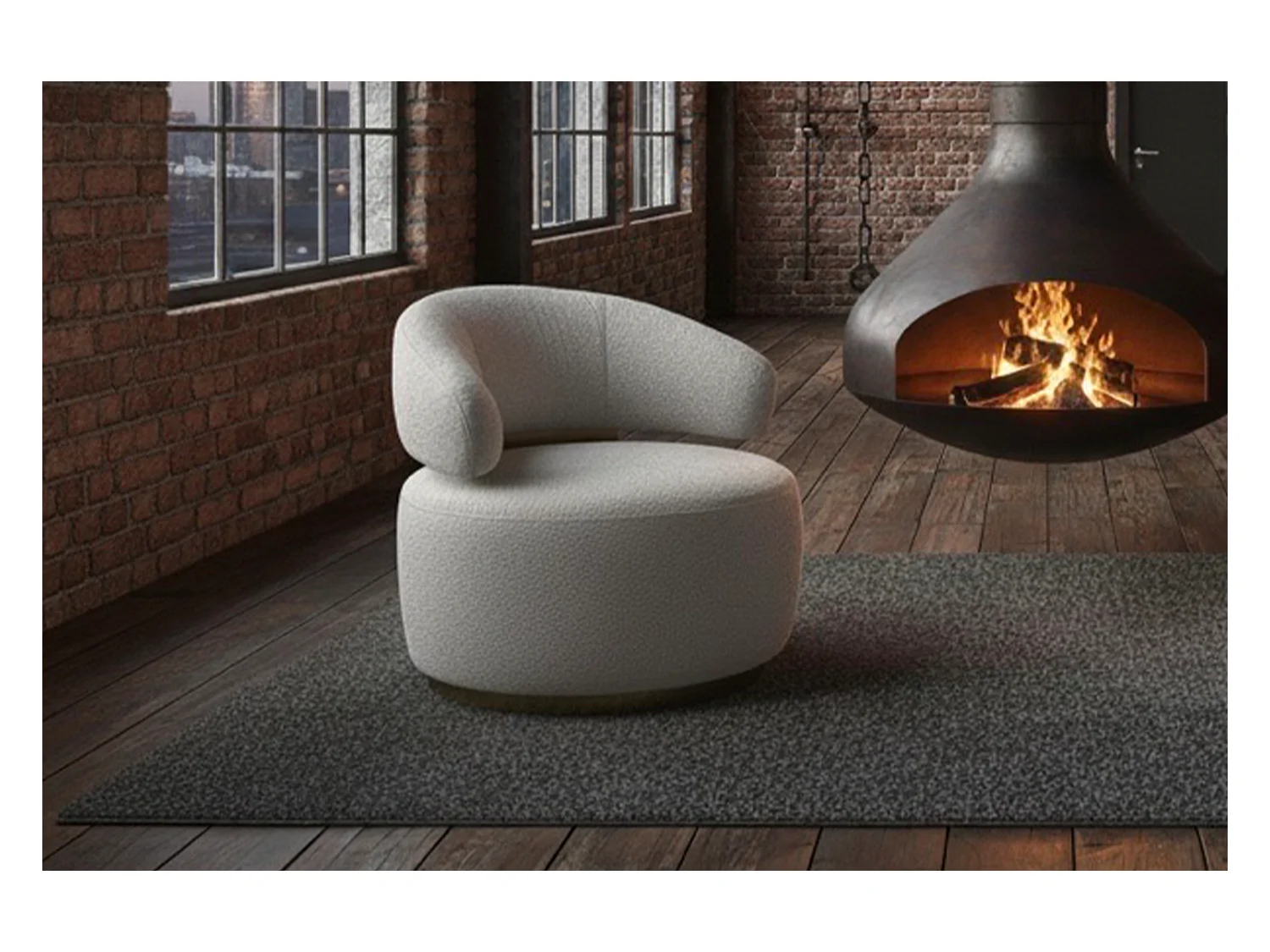 Draaibare fauteuil - Grijs Microvezel - FARA