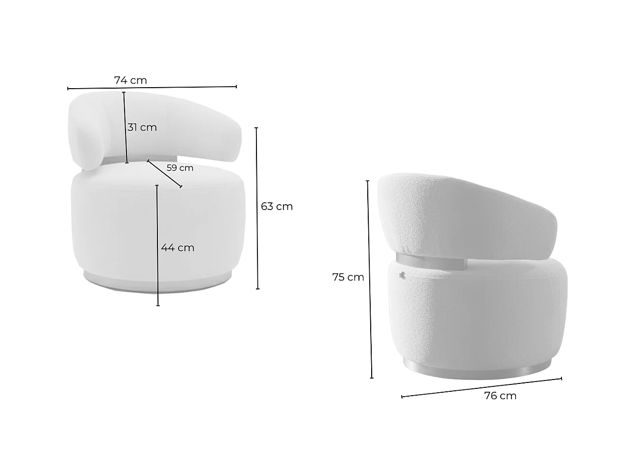 Draaibare fauteuil - Grijs Microvezel - FARA