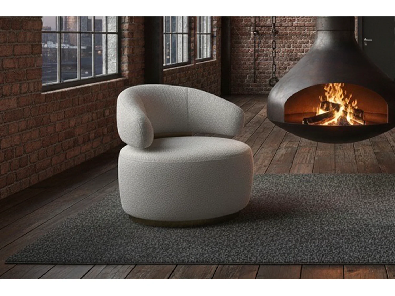 Draaibare fauteuil - Grijs Microvezel - FARA