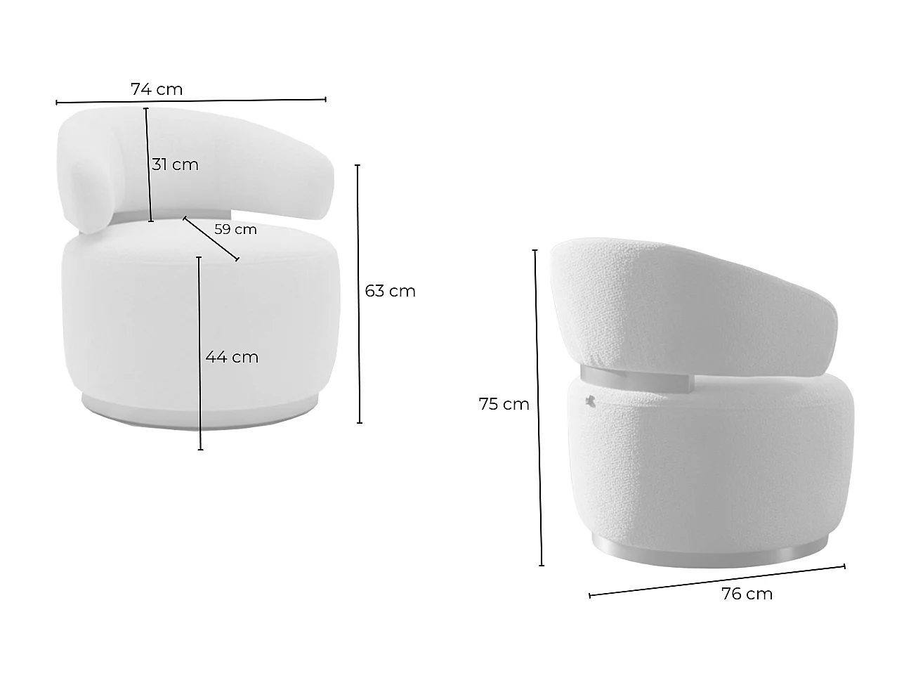 Draaibare fauteuil - Grijs Microvezel - FARA