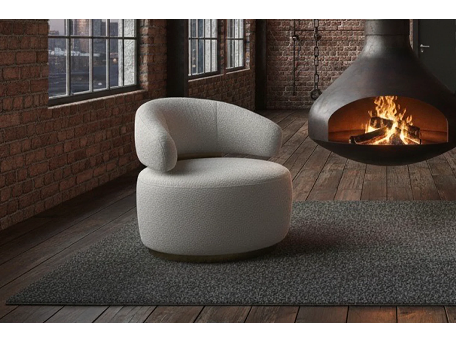 Fauteuil pivotant - Gris microfibre - FARA