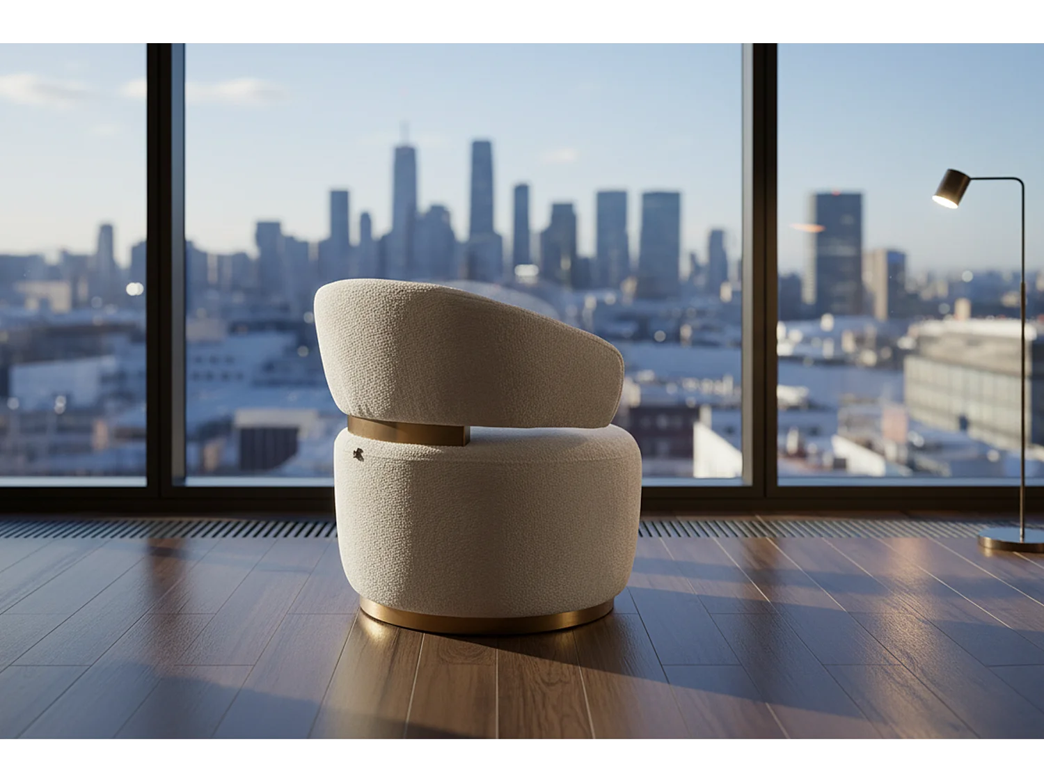 Fauteuil pivotant - Gris microfibre - FARA