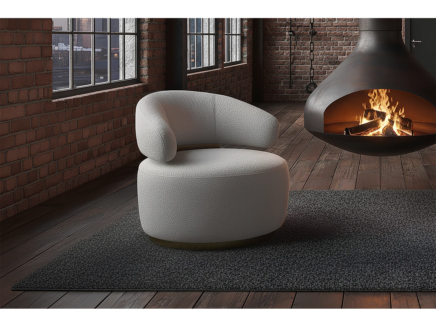 Draaibare fauteuil - Grijs Microvezel - FARA