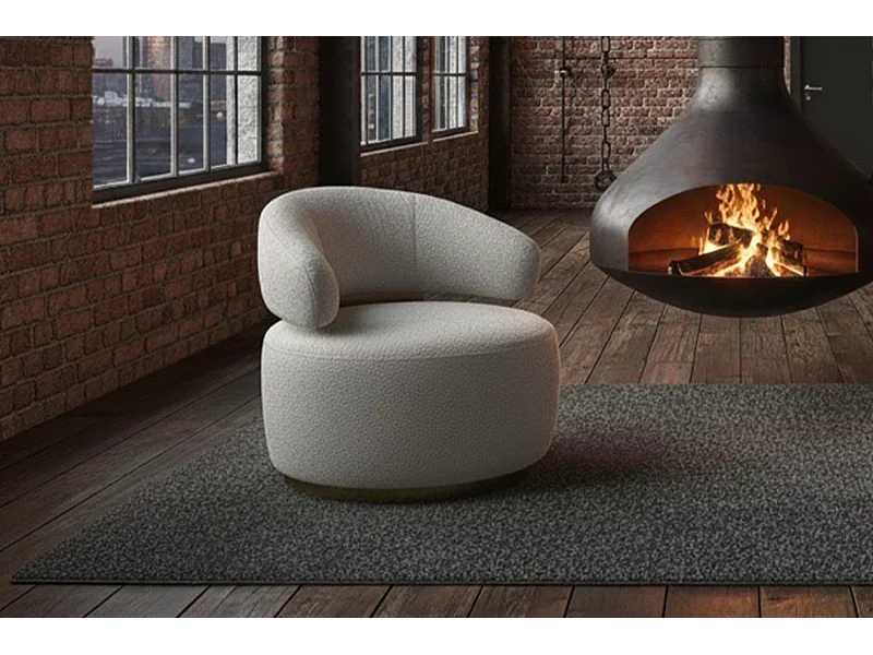 Poltrona girevole - Grigio microfibra - FARA