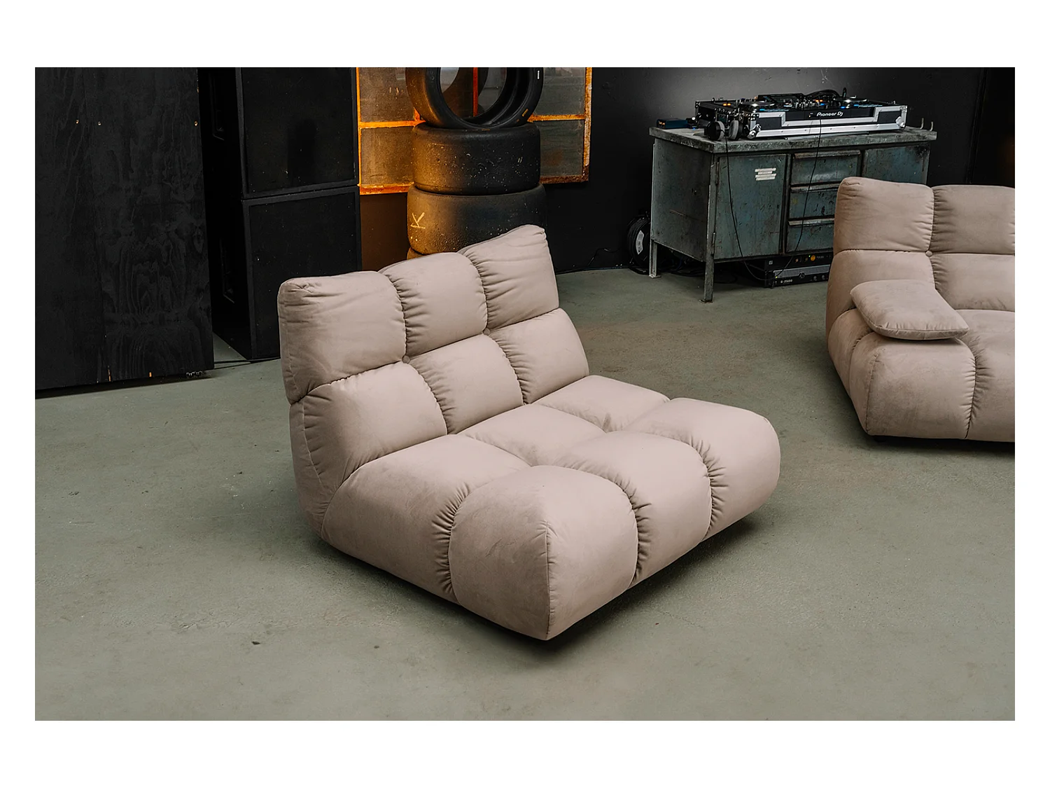 Fauteuil pivotant - marron Velours - VIVIEN