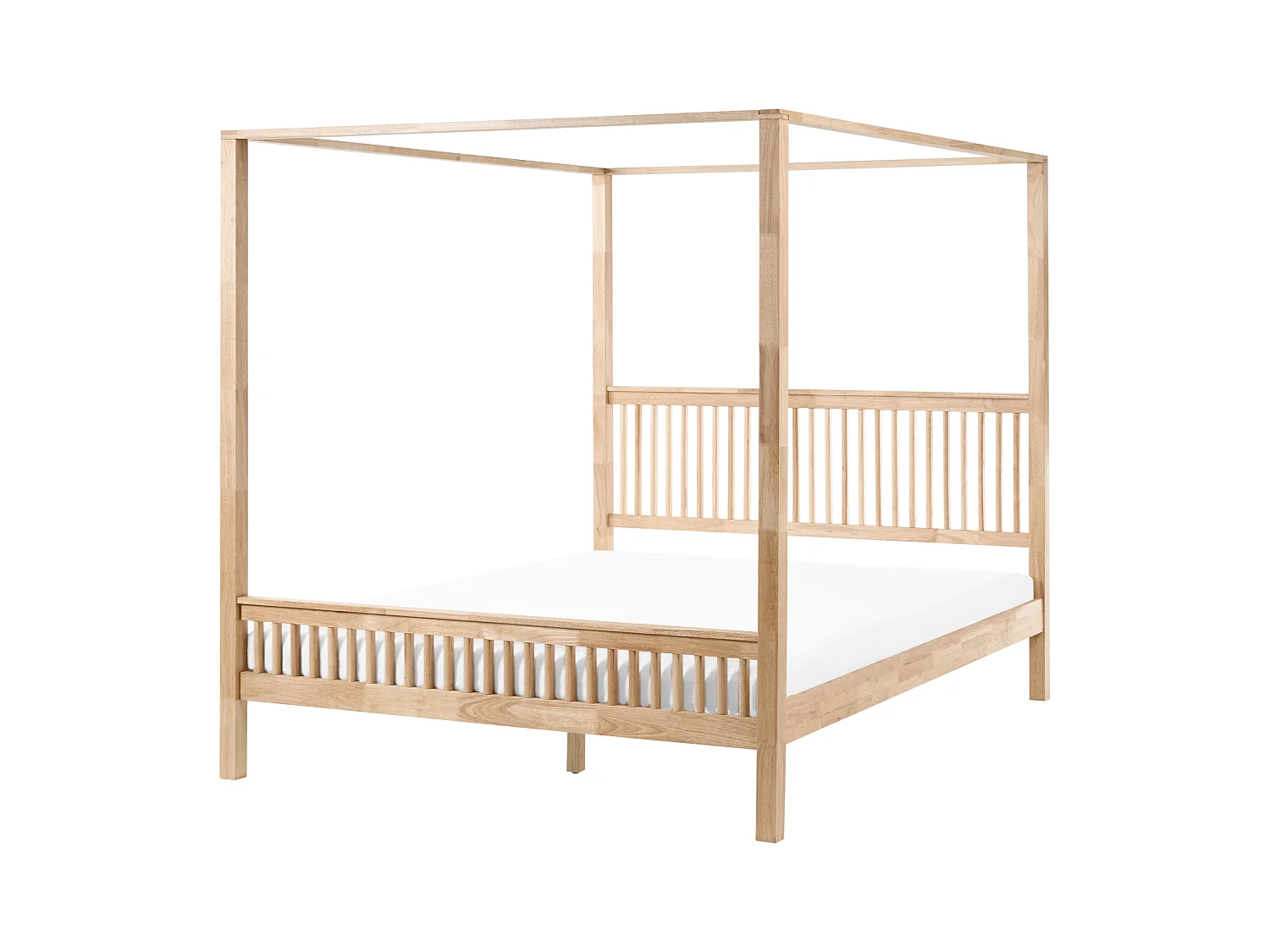 Lit à baldaquin Bois HARFLEUR 180 x 200 cm Marron clair