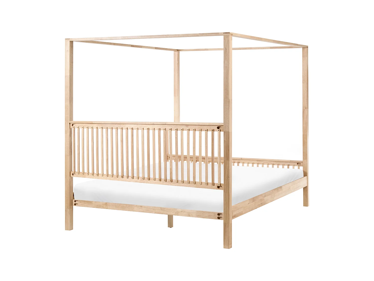 Lit à baldaquin Bois HARFLEUR 180 x 200 cm Marron clair