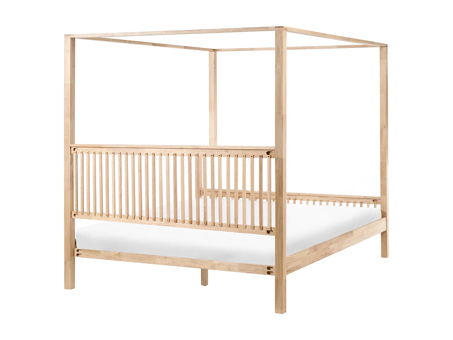 Lit à baldaquin Bois HARFLEUR 180 x 200 cm Marron clair