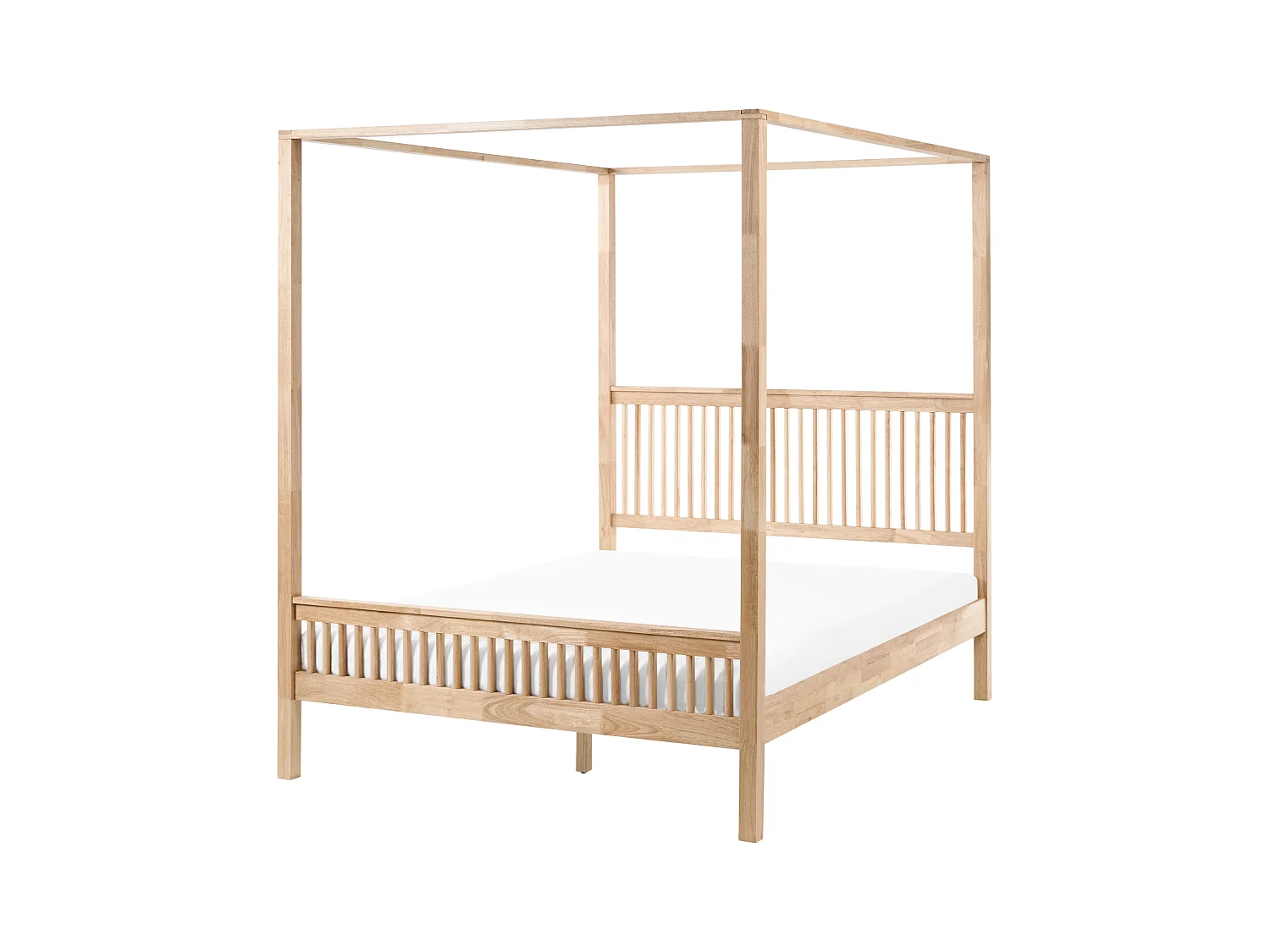 Lit à baldaquin Bois HARFLEUR 160 x 200 cm Marron clair