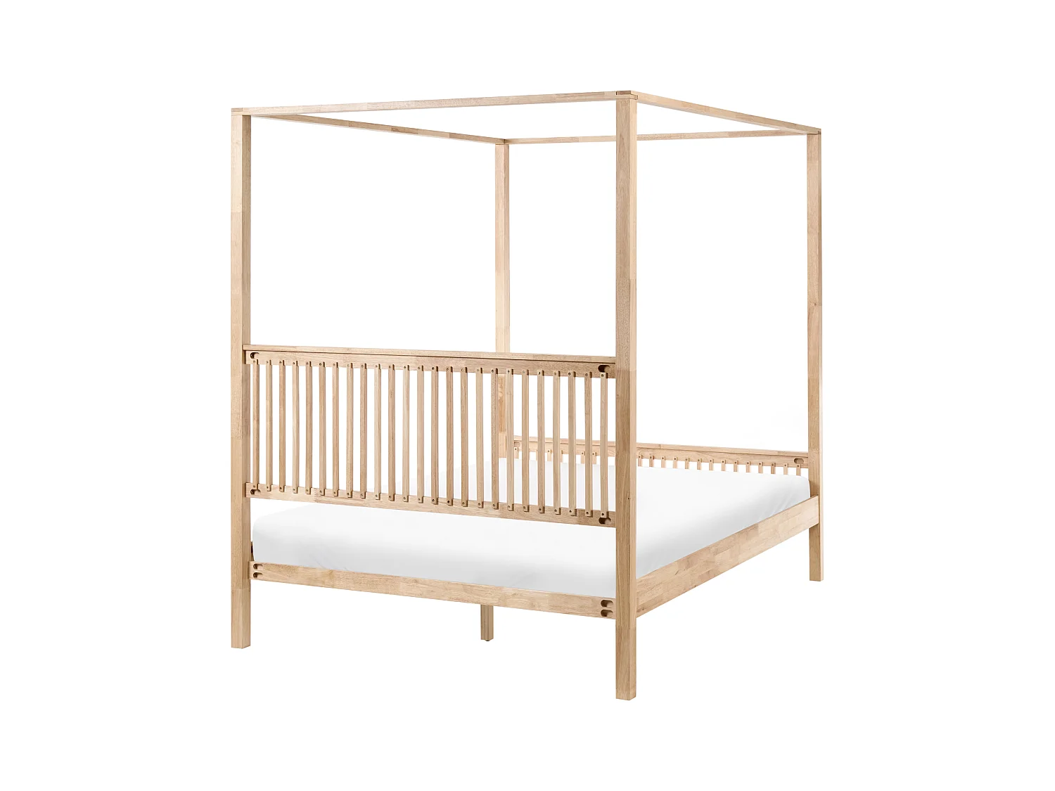 Lit à baldaquin Bois HARFLEUR 160 x 200 cm Marron clair