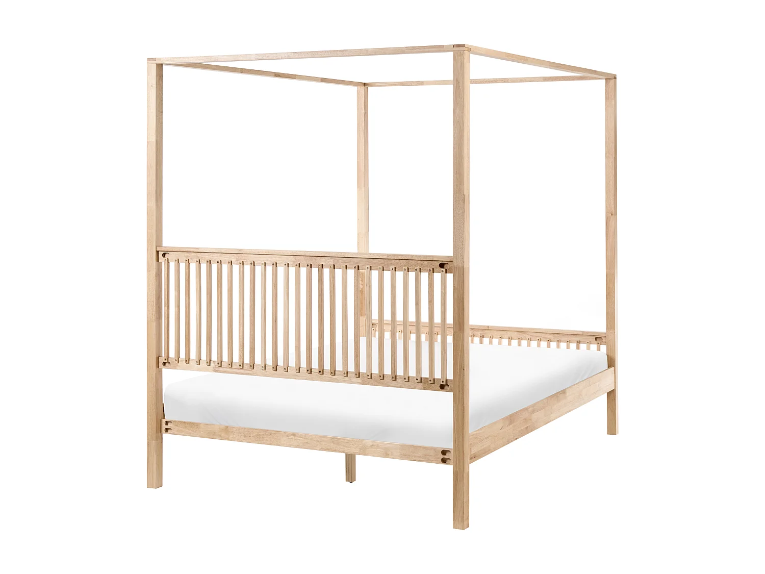 Lit à baldaquin Bois HARFLEUR 160 x 200 cm Marron clair