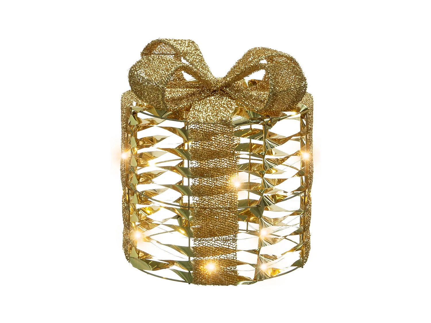 Lot de 3 décorations de Noël LED SLIVSO Cadeaux de Noël 20/25/30 cm Doré