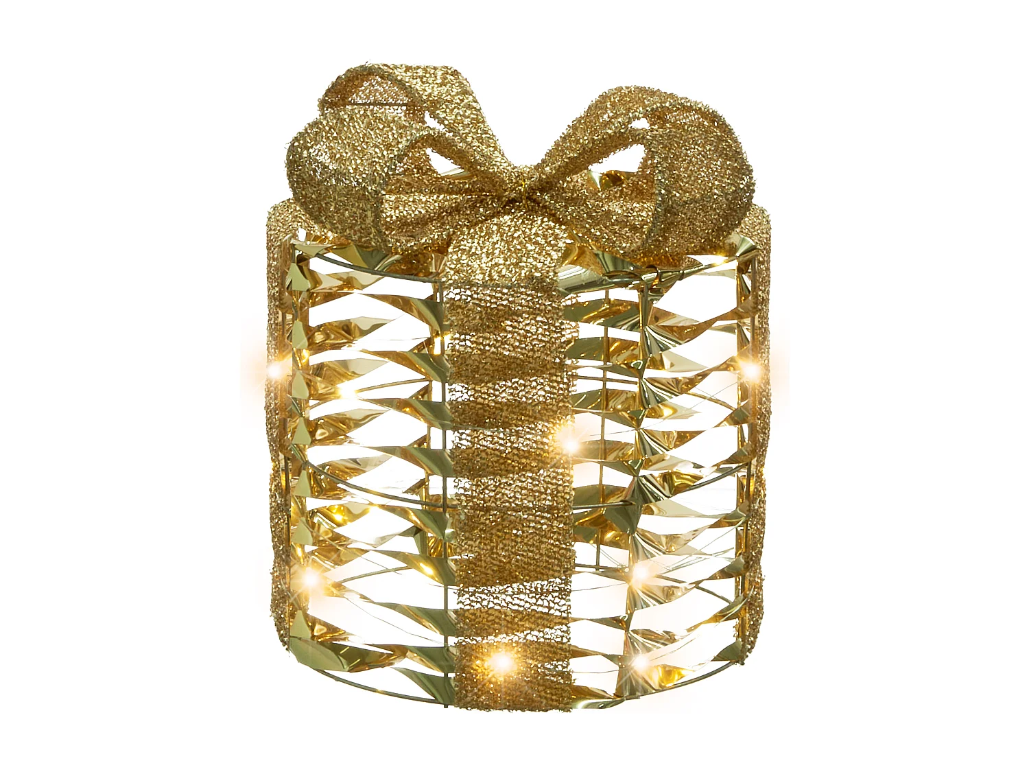 Lot de 3 décorations de Noël LED SLIVSO Cadeaux de Noël 20/25/30 cm Doré