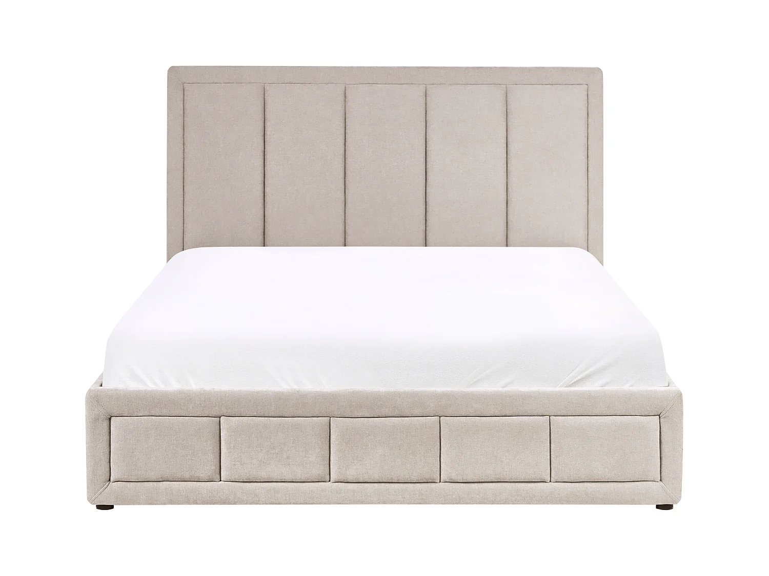 Lit ottoman Tissu QUIBERON 160 x 200 cm Taupe