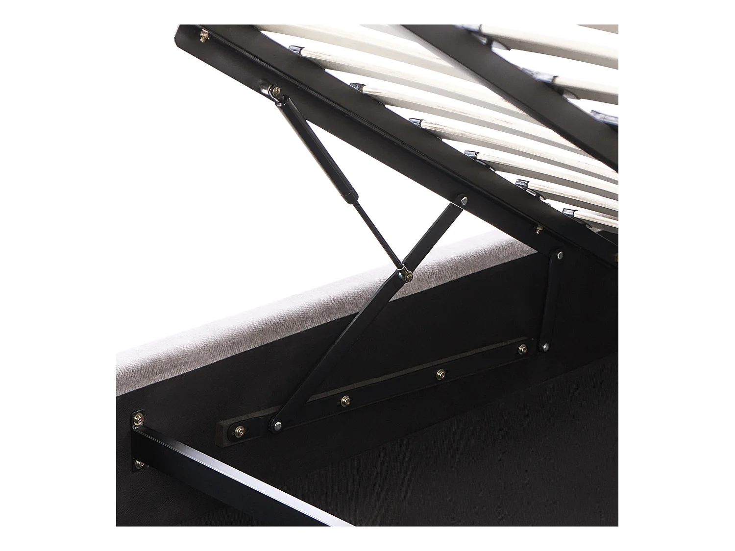 Lit ottoman Tissu QUIBERON 160 x 200 cm Taupe