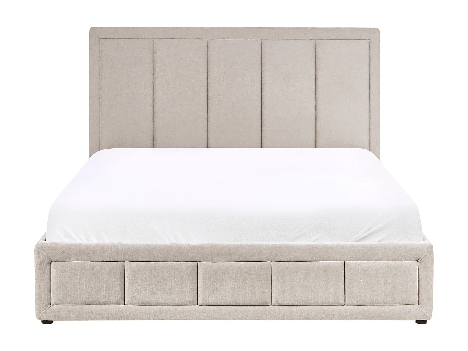 Lit ottoman Tissu chenille QUIBERON 160 x 200 cm Beige