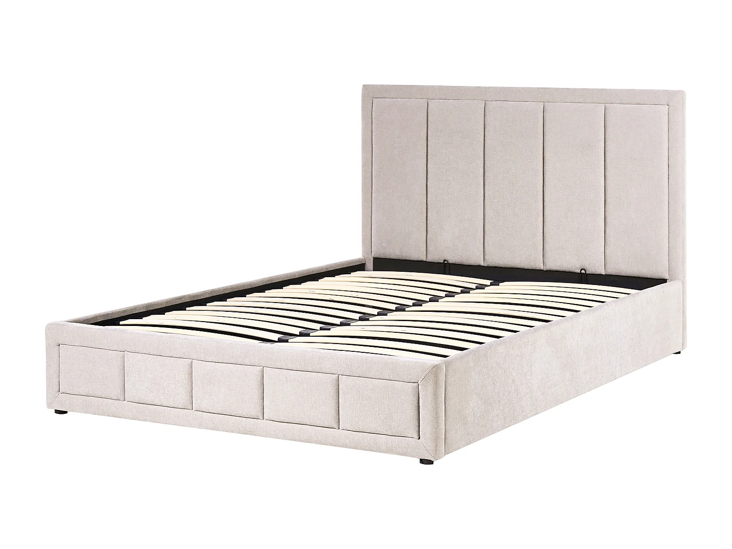 Lit ottoman Tissu chenille QUIBERON 160 x 200 cm Beige